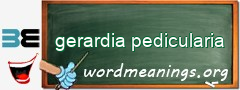 WordMeaning blackboard for gerardia pedicularia